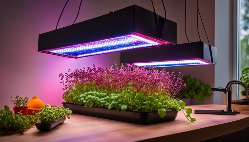 LED lights for microgreens